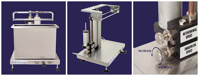 The bench top conformal coating dip system from SCH Technologies is ideal for lab work