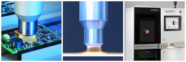 Plasma treatment of surfaces to improve conformal coating adhesion