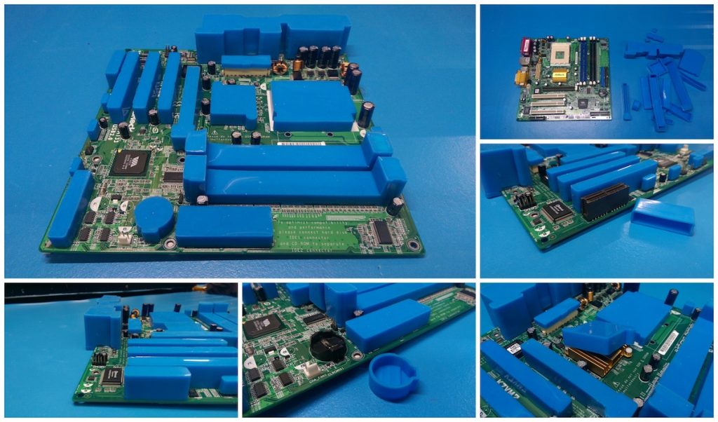 Conformal coating masking boots can replace materials like tape, dots, and latex for both Parylene and coating production processes.