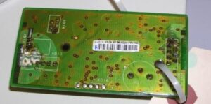 conformal coating corrosion and ionic contamination defects on PCB under inspection