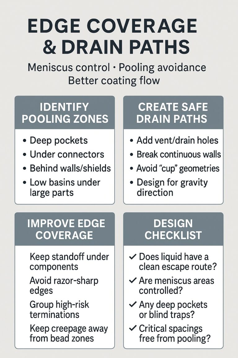 Coating Poor Coverage Edge Coverage and Drain Paths – Conformal Coating Design - Conformal ...