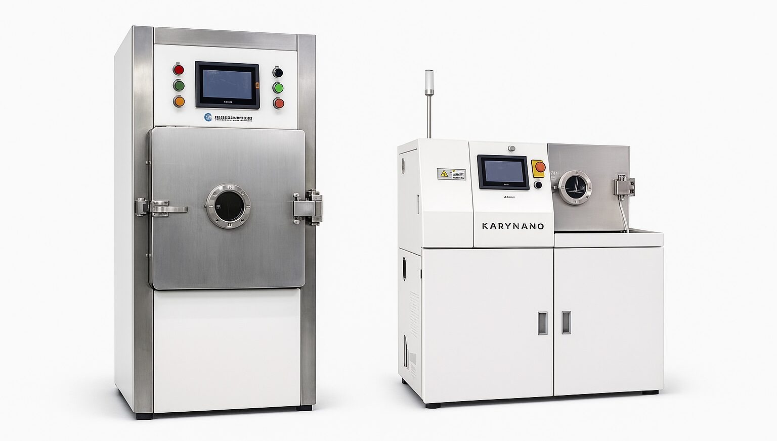 Small production Parylene coating equipment featuring KR350HS and KR400HSU systems for electronics, medical and aerospace applications