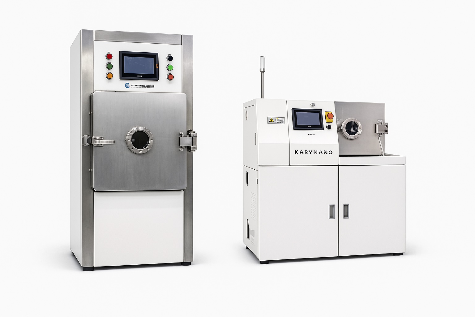 Small production Parylene coating equipment featuring KR350HS and KR400HSU systems for electronics, medical and aerospace applications